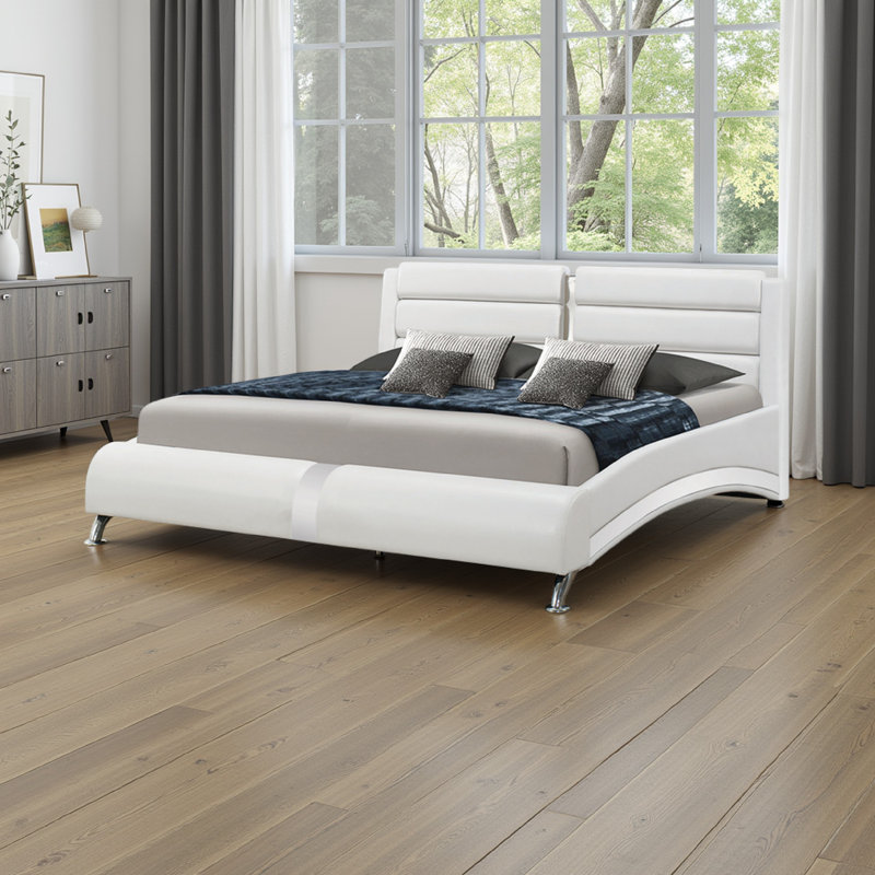 Muraad Vegan Leather Bed, White, California King
