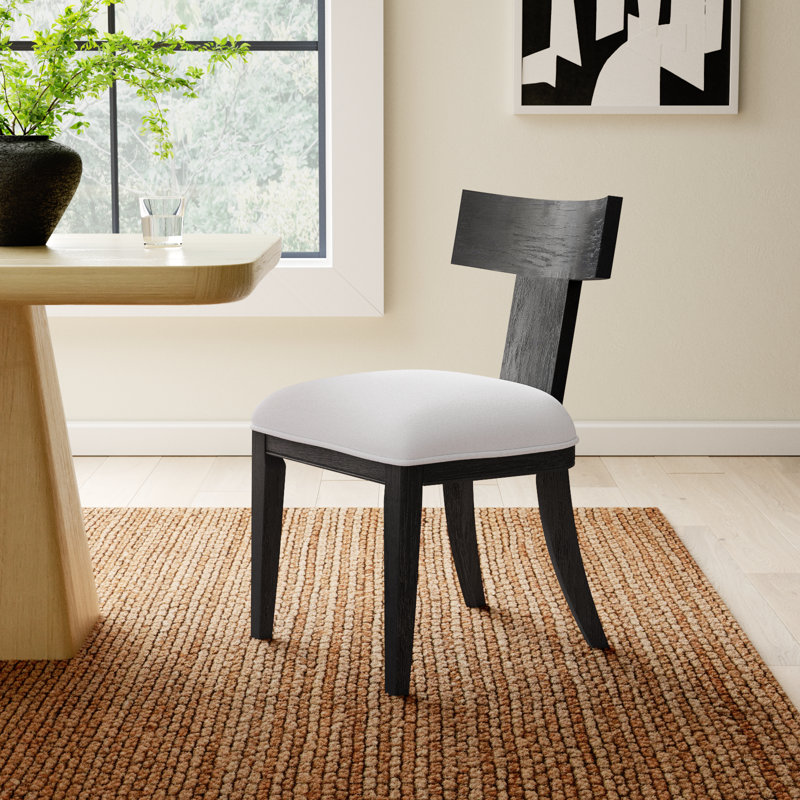 Tegan 18'' H Upholstered Oak Side Chair, Charcoal