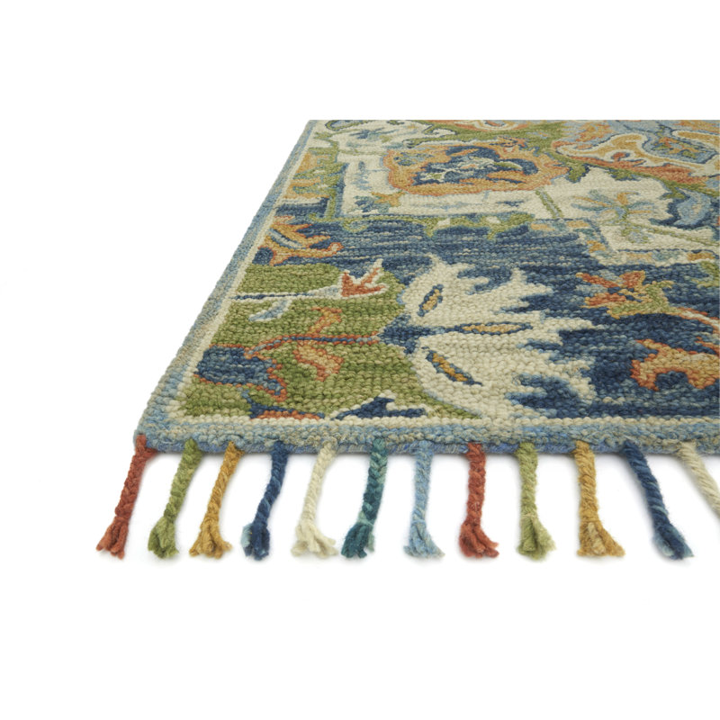 Leyna Hand Hooked Oriental Indoor Rug, Rectangle 2'6" x 7'6"