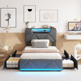 Bed Frame With Storage Headboard And 4 Drawers