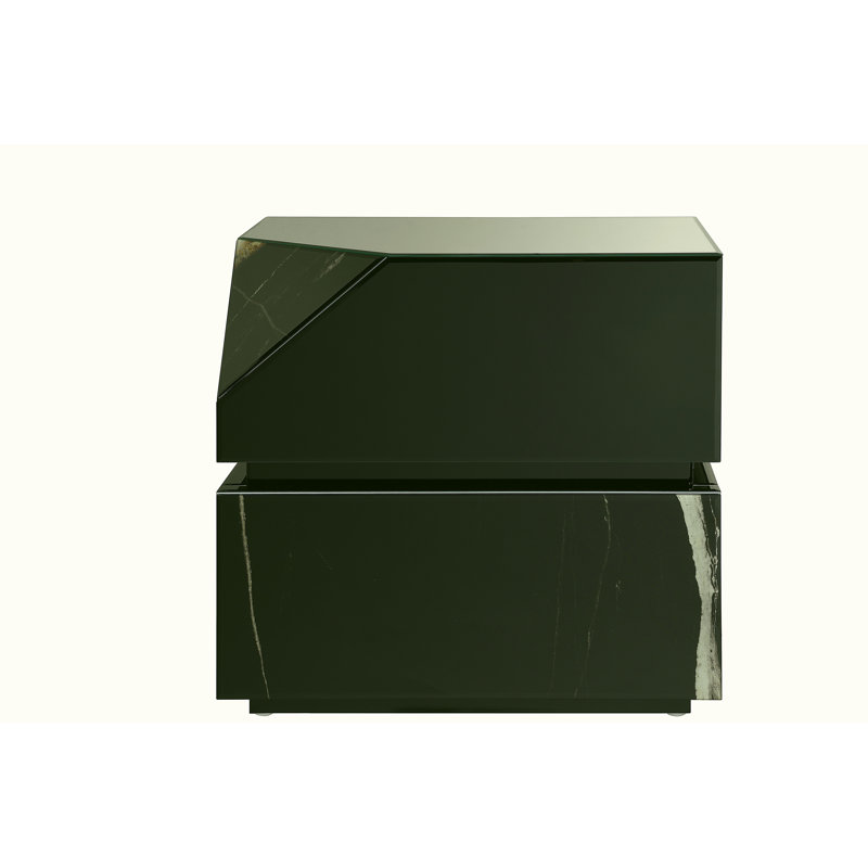 Table d'appoint noire effet miroir