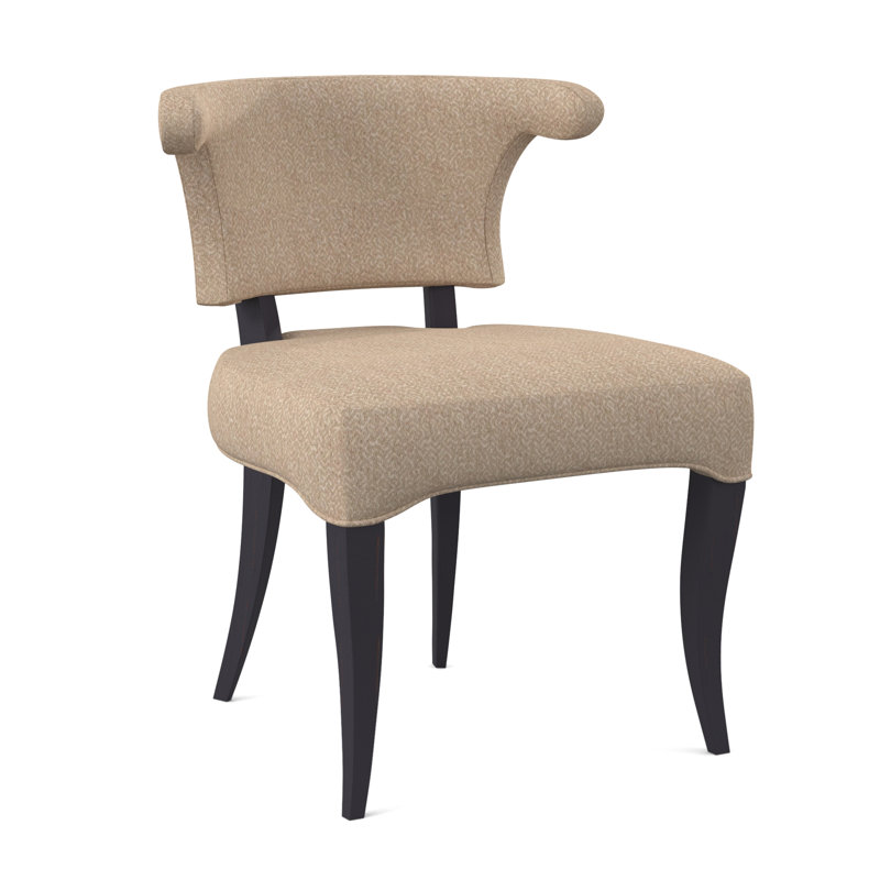 Fauteuil à oreilles rembourré Athena, Ébène vintage, Neige Polly