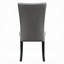 Ensemble de chaises d'appoint modernes 2 pièces, garniture cloutée en cuir synthétique gris et pieds noirs