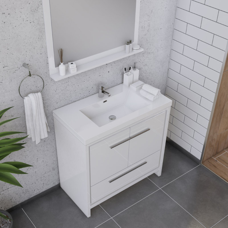 Ensemble de meuble-lavabo simple 36 po Feike, Blanc