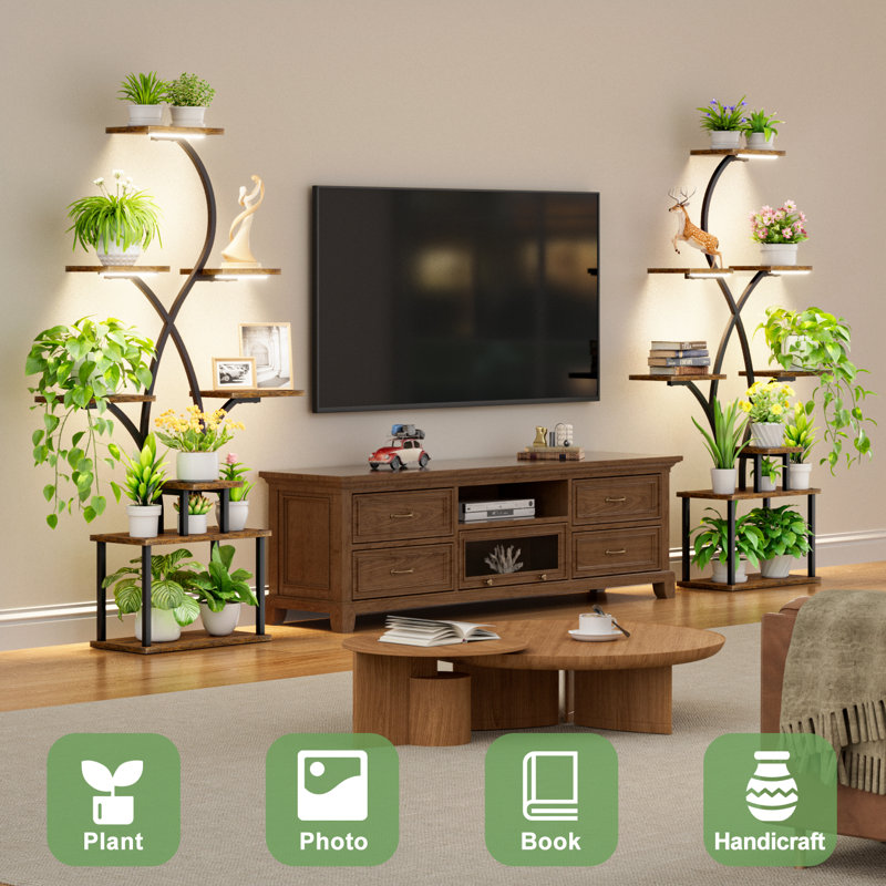 Flower Spike Plant Stand with Grow Lights - 8 Tier Indoor