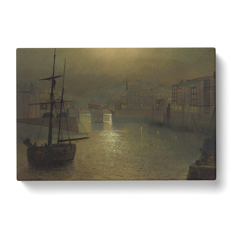 Whitby Harbour Vol.1 by John Atkinson Grimshaw - Wrapped Canvas Painting, 35cm H x 50cm W x 3cm D