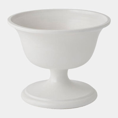 Villa Chalice Compote-Matte White-Lg 14"H x 18"W x 18"D Decorative Bowl