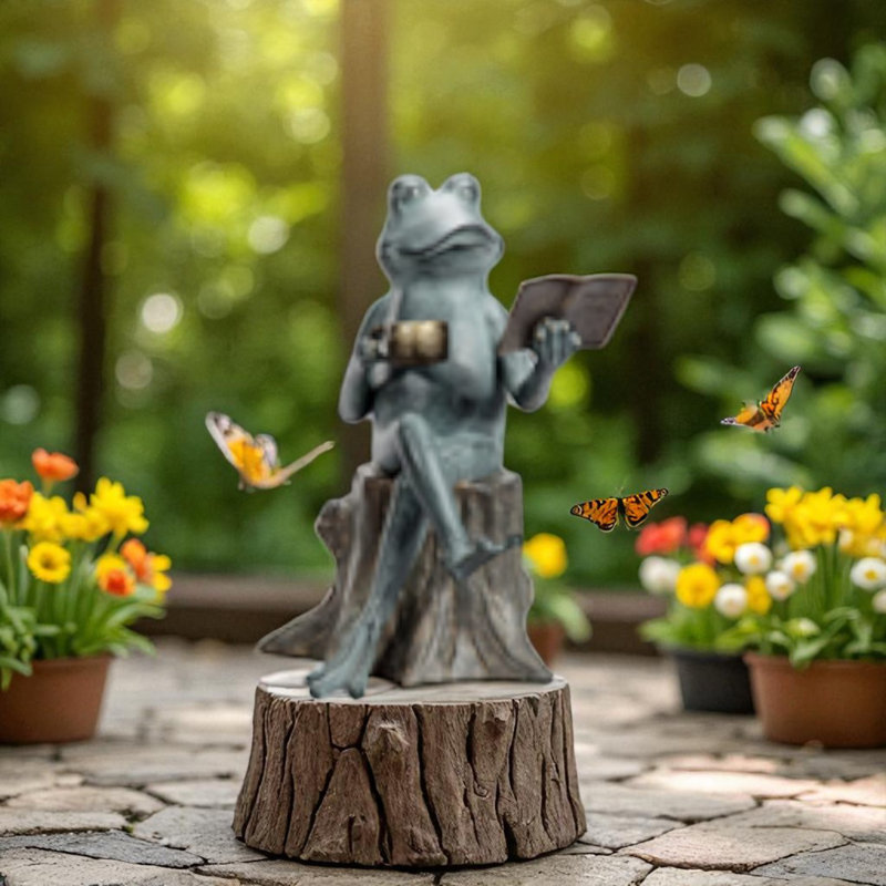 Frog Iron Garden Statue