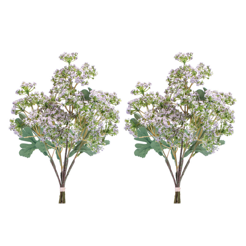 Ensemble de 2 fleurs Angelica, Vert / mauve
