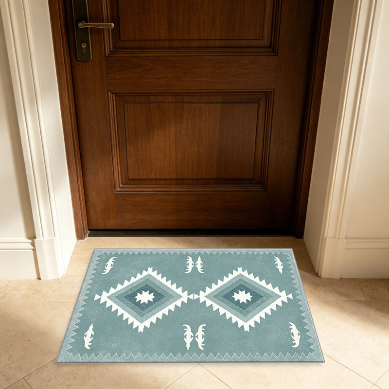 Sage Double Diamond Rug carpet-easy to clean, machine-washable, soft and comfortable; suitable for door mats, kitchens, living rooms, bedrooms, corridors, and laundry areas. Easy to clean, durable carpet for home decoration.