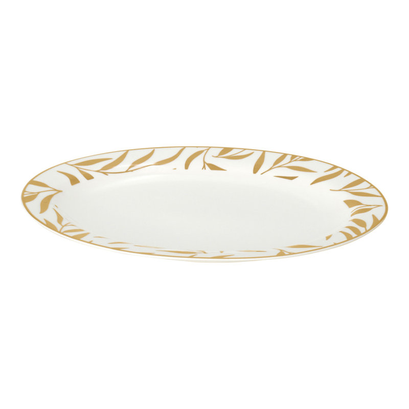 Canora Grey Anaria Bone China Platter, White/Gold