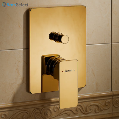Robinet de douche carré en laiton Bravat - fini bronze huilé foncé, conception thermostatique murale