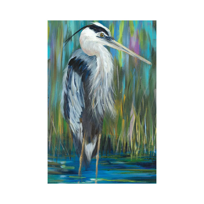 «Still Still Heron I» par Julie Derice - Giclée sur toile tendue avec châssis, H 26 po x l 18 po x 1,5 po