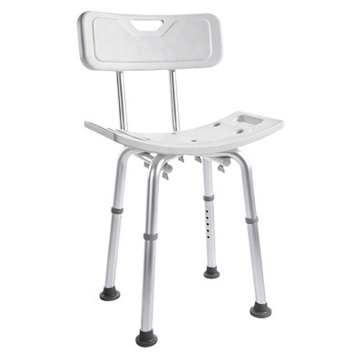 Adjustable Shower Chair for Inside Tub, Height Adjustable Bath Seat with Removable Backrest, Non-Slip Padded Seat with Drainage Holes, Shower Stool for Seniors & Disabled