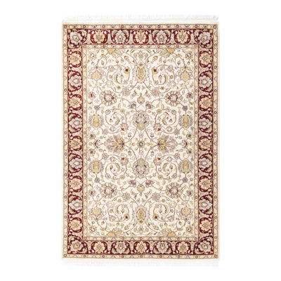 Classic One-of-a-Kind 4'2" X 6'3" Hand Knotted Area Rug