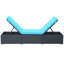 Chaise longue d'extérieur en polyester thermolaqué en rotin polyuréthane noir et soleil-412142993-412143006