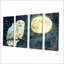 Hibou tranquille au clair de lune - décoration murale animal hibou - art mural moderne-1850424912