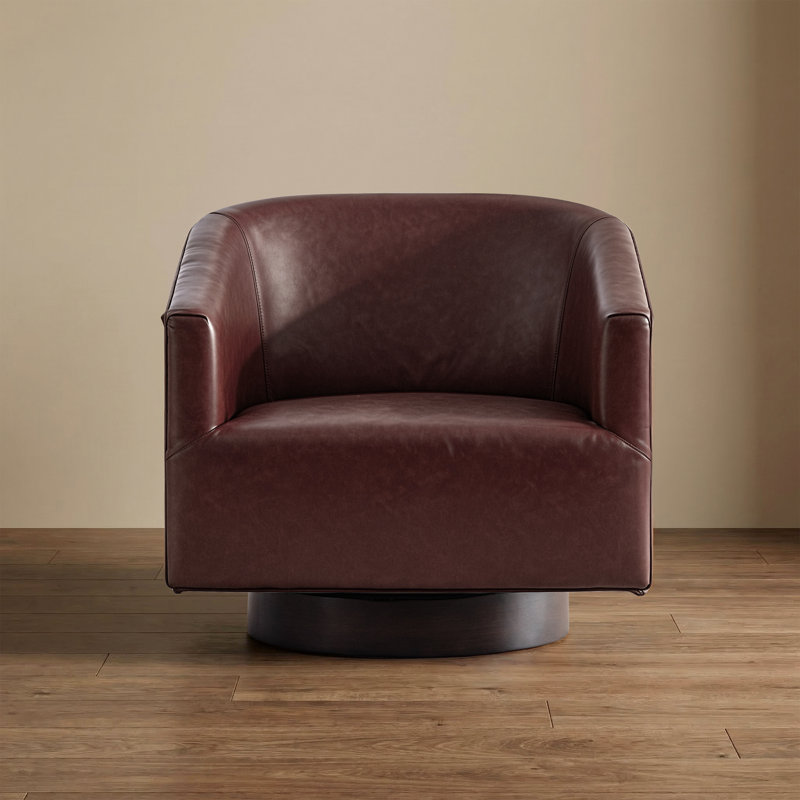 Fauteuil demi-tonneau pivotant l 31,1 po, Brun-roux