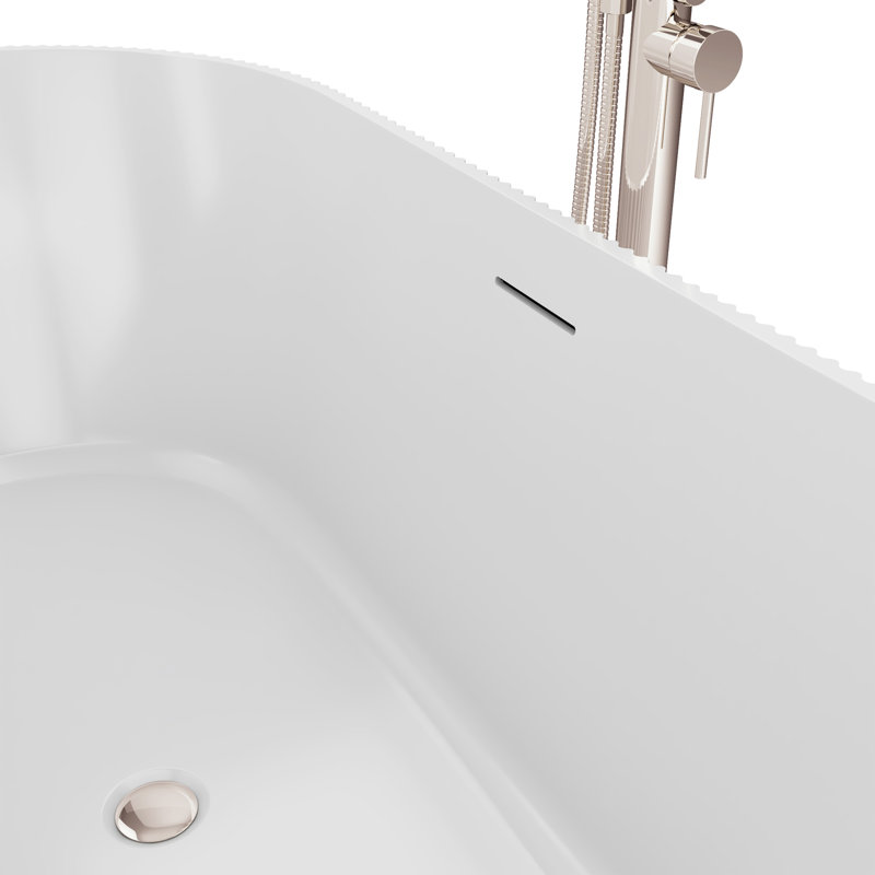 Charisma 67 in. L x 29-1/2 in. W x 22-7/8 in. H Freestanding Acrylic Bathtub, Polished Nickel