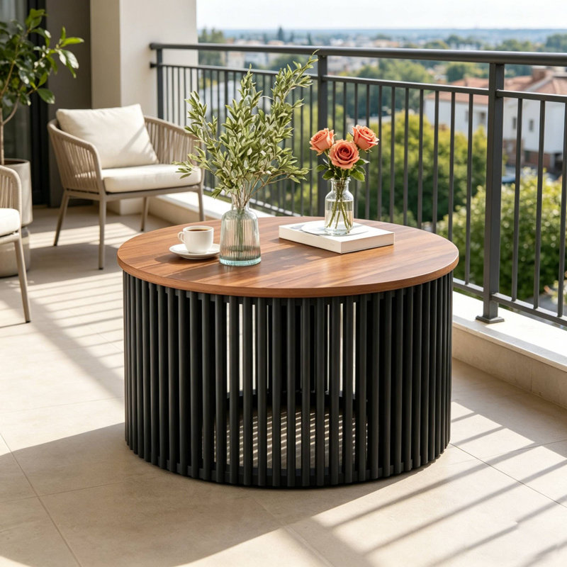 Table basse d'extérieur pour le patio, H 16 po x l 30 po x P 30 po