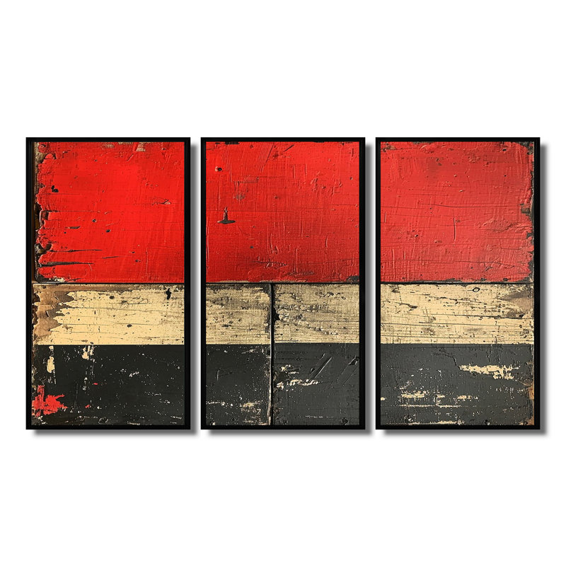 Sherwood - ensemble d'art mural minimalisme, Cadre flottant noir, H 32 po x l 48 po x P 1 po