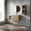 Meuble-lavabo mural avec lavabo et armoire latérale, armoire combinée-128454340