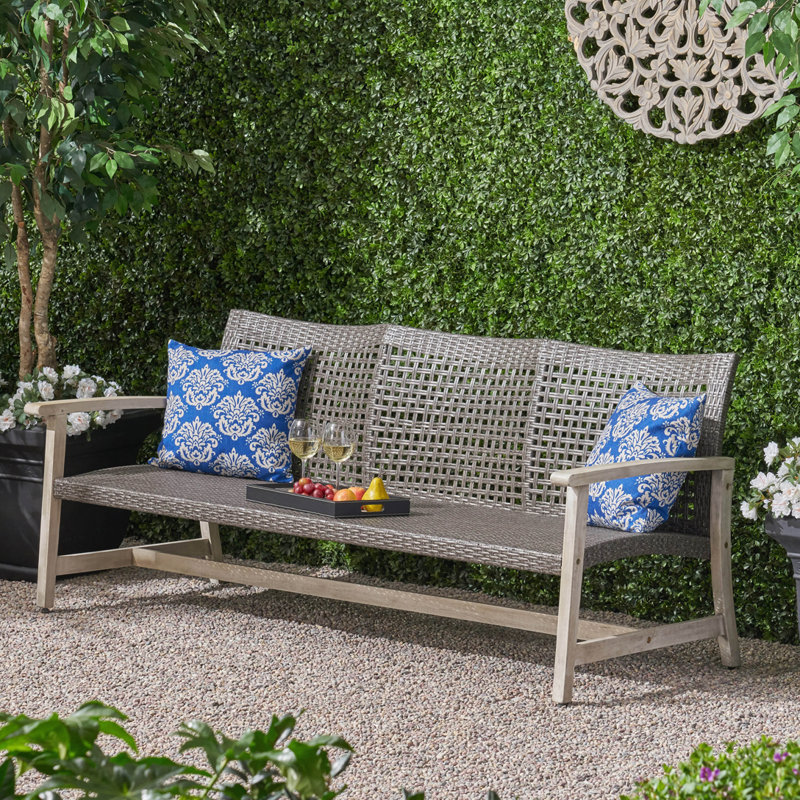 Canapé d'extérieur 75,25 "Paito, Gris foncé / Gris