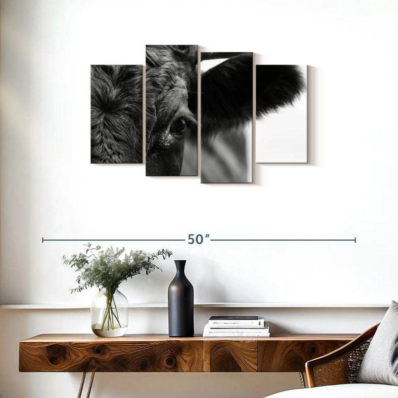 Vache aux yeux noirs Brampt, H 22 po x l 36 po