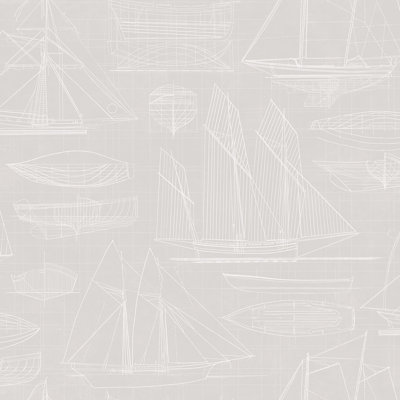 Deauville 2 Nautical Blueprint Wallpaper Roll