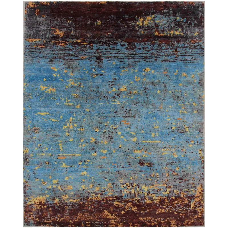 Geometric Hand Knotted 231cm X 284cm Area Rug