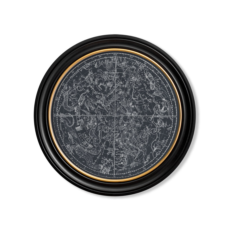 Constellation Southern by Mid-1800s - Single Picture Frame Print on Archival Matt 230gsm Paper, Black