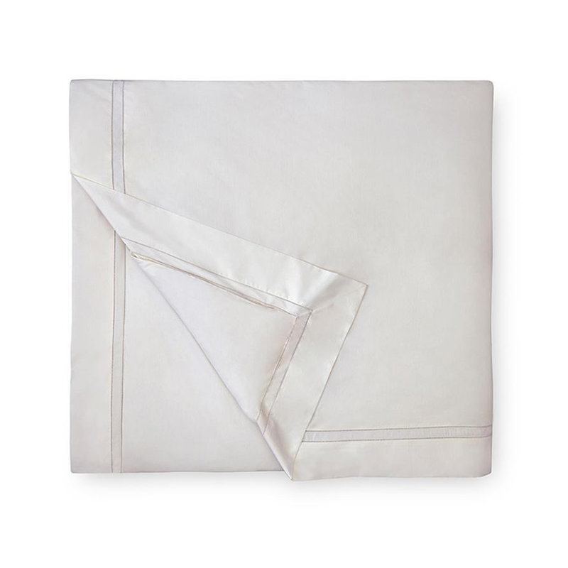 Finna Percale Duvet Cover, Ivory, Full/Queen Duvet Cover