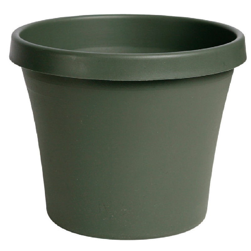 Pot à fleur intérieur / extérieur en plastique Terra, H 7,25 po x l 8,75 po x P 8,75 po, Vert vif