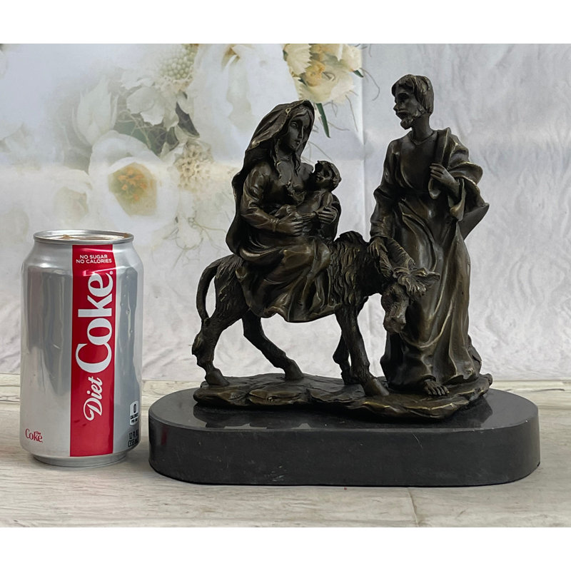 Vol en Égypte, événement biblique, sculpture de famille de houx