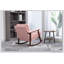 Chaise berçante d'appoint Mid-Century moderne avec structure en bois, salon rembourré confortable et fauteuil de lecture-133233983-133233984