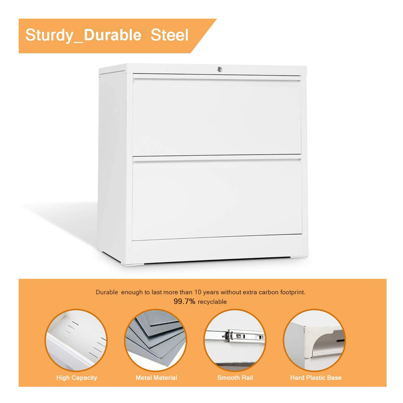 17.7'' Wide 2 -Drawer Steel File Cabinet