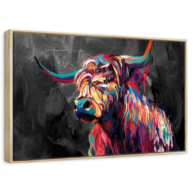 Résumé de vache, Cadre flottant en bois naturel, 13 po x 9 po