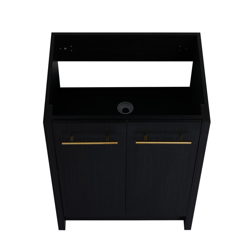 Meuble-lavabo autoportant de 24 po - Finition châtaignier noir avec fabrication de qualité