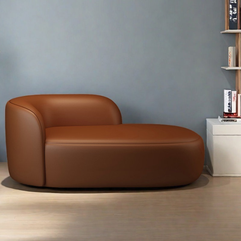 Chaise longue simple et élégante en éponge, Brun, Orienté à droite