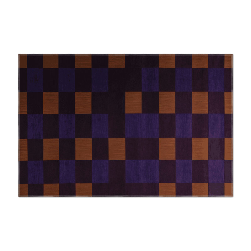 Tapis intérieur / extérieur mauve à carreaux, Rectangle 9 pi x 12 pi