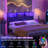Lozandier Headboard with Storage, Power Outlet, USB Ports and LED Strip-1071489320-1071489327