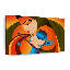 Radha Krishna Madhubani sur impression sur toile-1204879743