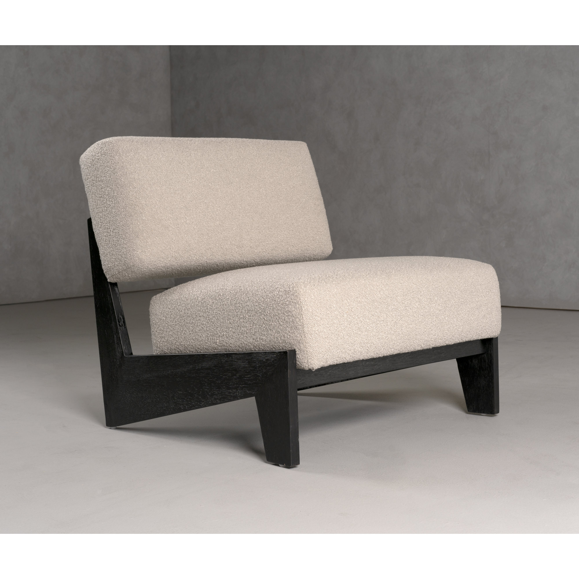 Brest Upholstered Accent Chair, Light Gray & Black