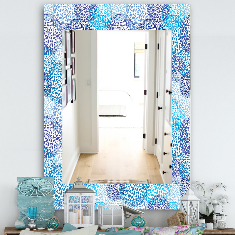 Miroir mural « sea motif », H 24 po x l 32 po