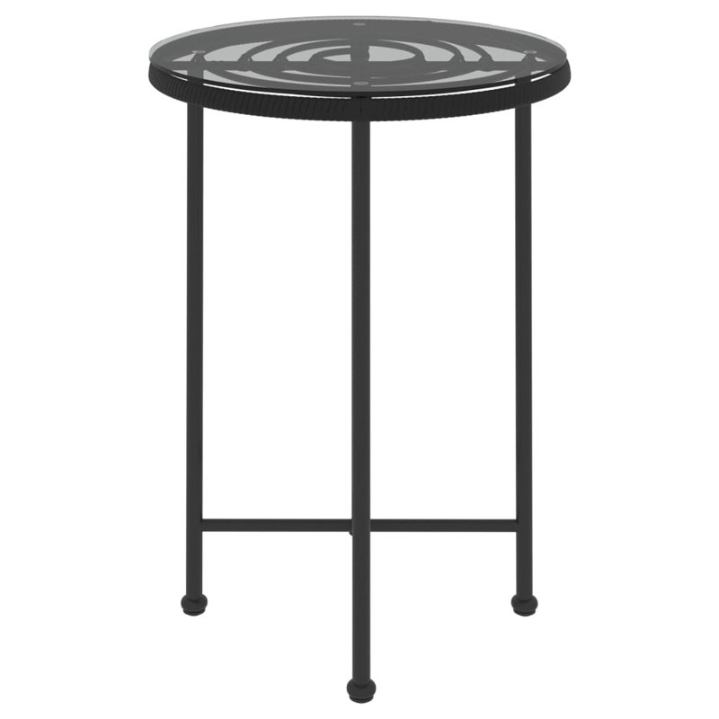 Dining Table, Black/Clear, 21.7" H x 21.7" W x 21.7" D