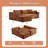 Modular Sectional Sofa Couch Multi-functional Boneless L-shaped Sleeper Sofa With Deep Seat-248847564