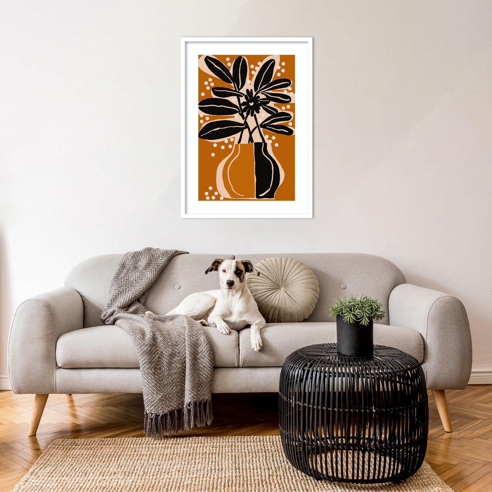 Galya "Ochre Still Life No. 6" Print, White, 33" H x 24" W