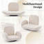 Upholstered Suede Swivel Armchair-227531204
