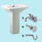 The Renovators Supply Inc. 16 " 15.75 " Tall Porcelain Rectangular Bathroom Sink with Faucet and Overflow Hole