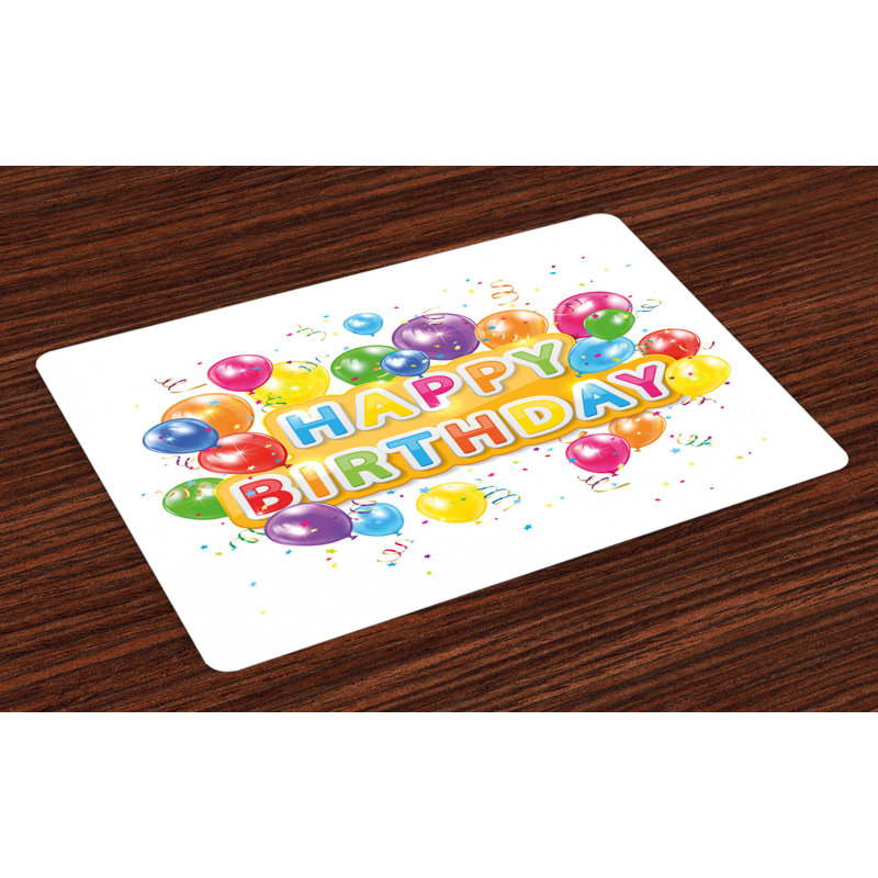 Festival Vivid Birthday Balloon Placemat